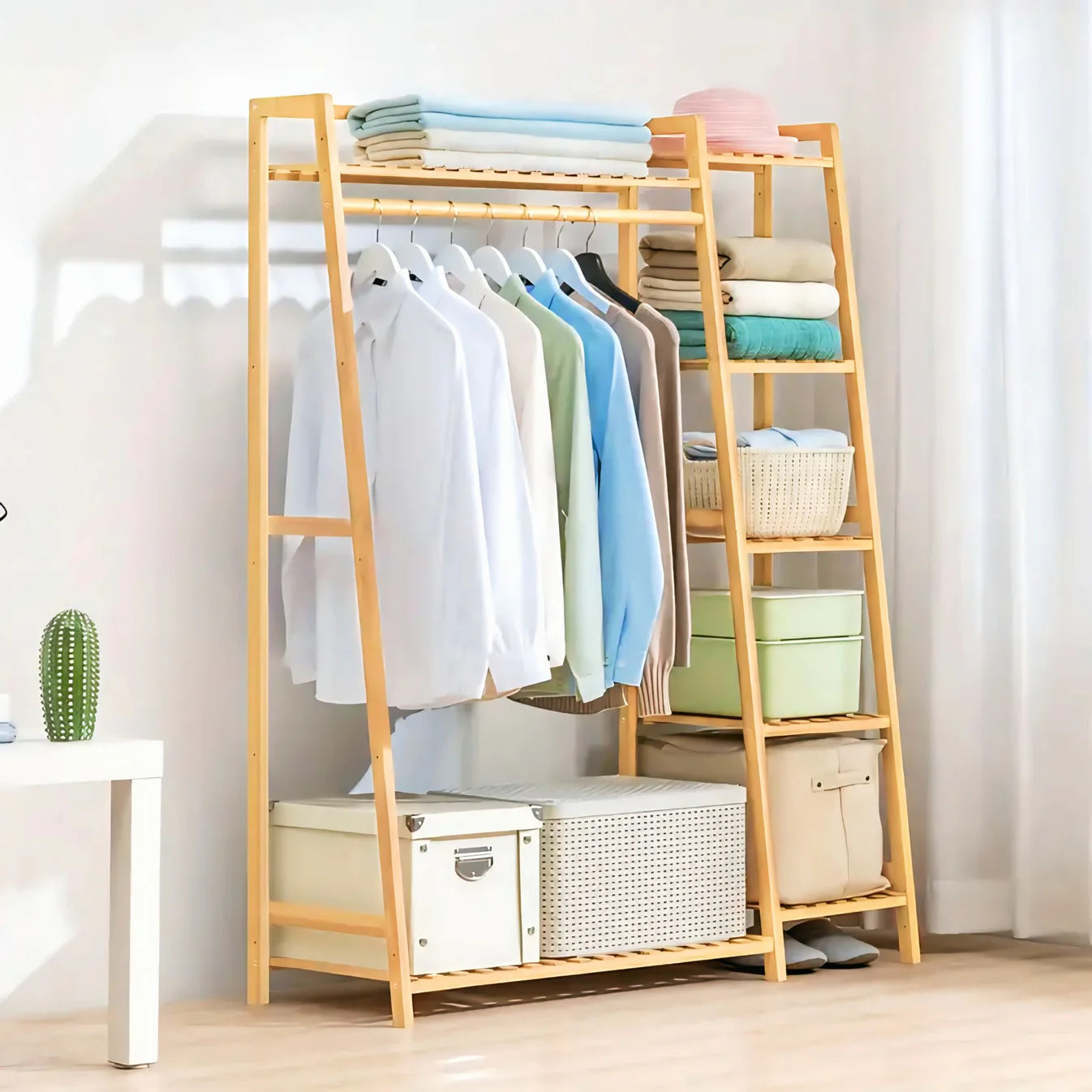 Premium Wooden Multi-Layer Cloth Stand – Durable & Stylish Alna for Modern Homes