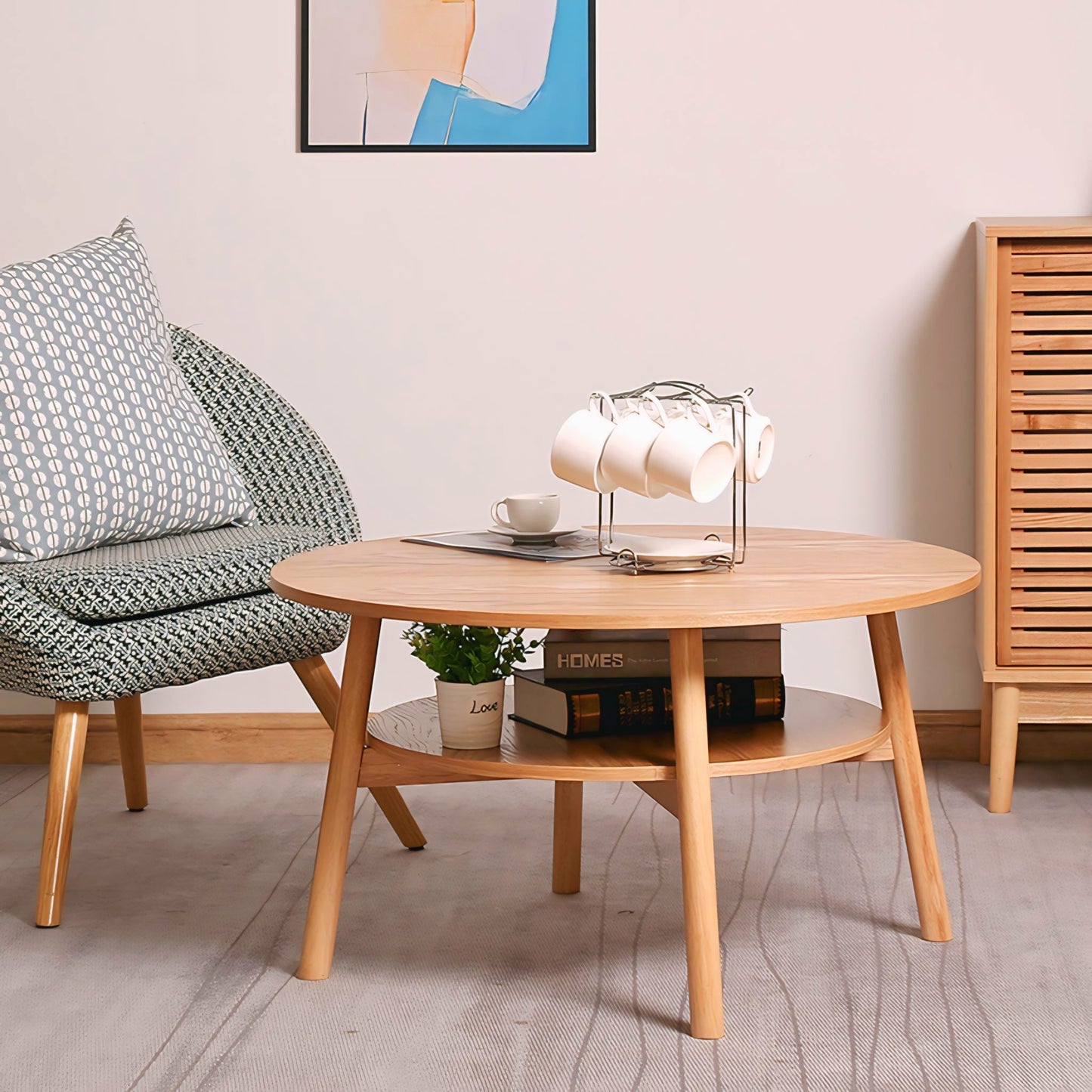 Solid Wood Centre Table | Modern Wooden Tea Table for Home & Office