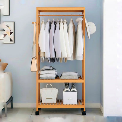 Wooden Clothes Stand with Rack – Durable & Stylish Wooden Alna for Organized Storage