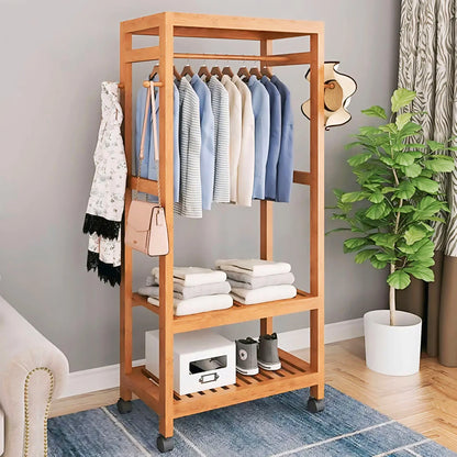 Wooden Clothes Stand with Rack – Durable & Stylish Wooden Alna for Organized Storage