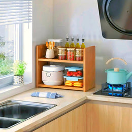Stylish Wooden Kitchen Rack- Organize Your Kitchen in Style-IEKS06