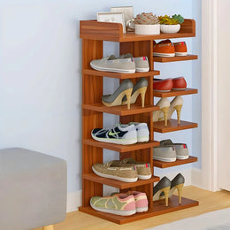 Shoe Rack | Wooden Double Row Shoe Rack-IESR10