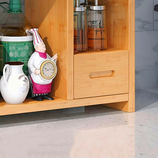Solid Mahogany Kitchen Rack & Shelf – Elegant Wooden Storage