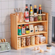 Handcrafted Wooden Kitchen Rack-Natural Look Modern Functionality-IEKS08