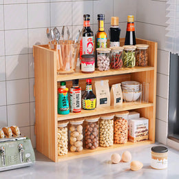 Handcrafted Wooden Kitchen Rack-Natural Look Modern Functionality-IEKS08