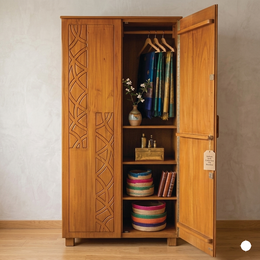 Solid Wood Luxury Double Door Almirah with Glossy Finish -IESDA-16