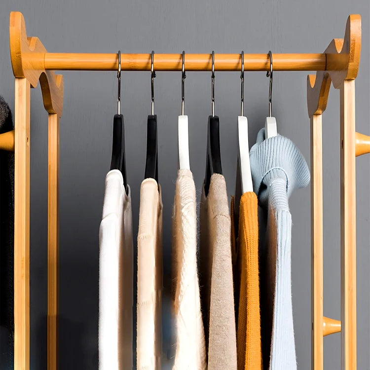 Premium Wooden Multi-Layer Alna with 8 Side Hooks & 2 Drawers – Elegant Bedroom Cloth Organizer