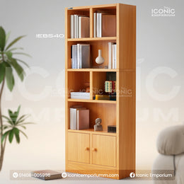 Exclusive Wooden Bookshelf with 2 Doors-IEBS40