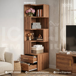 Exclusive Wooden Organizer/Corner Shelf/Bookshelf-IEBS52