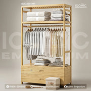 Modern Wooden Garments Stand  with Drawers-IECSM11