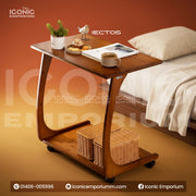 Modern Wooden  Trolley Coffee Table-IECT05