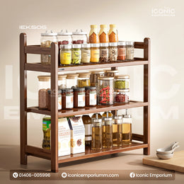 Wooden Kitchen Rack-Space Saving & Durable Storage Solution-IEKS05