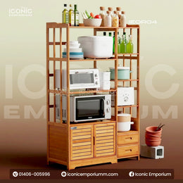 Wooden Multi Functional Oven Rack।Aesthetic &Functional Kitchen Piece-IEOR04