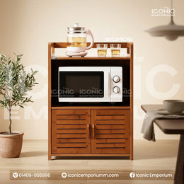 Smart Oven Holder।Sleek Wooden Rack for Modern Interiors-IEOR05