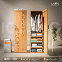 Wooden One Door Almira। Durable Craftmanship-IESDA01