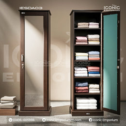 Wooden One Door Almira With Mirror-IESDA-03