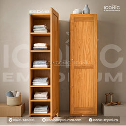 Modern Space-Saving Wooden One Door Almirah for Bedroom -IESDA18