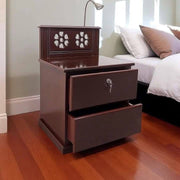 Wooden 2 Drawer Stylish Bedside Table-IEBST18