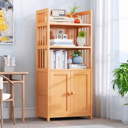 Wooden Floor Stand Bookshelf with 2 Doors Bookshelf Open Storage Rack-IEBS35