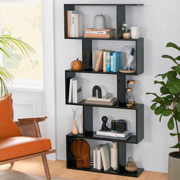 Wooden S-Shaped Bookcase\Bookshelf-IEBS30