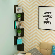 Wall Mounted Wooden Corner Shelf For Office & Home-IEWS06