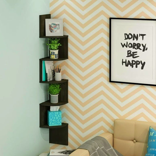 Wall Mounted Wooden Corner Shelf For Office & Home
