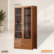 Exclusive Wooden 2 Glass Door Bookshelf/ organiser-IEBS51