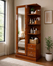 Modern Mirror Wardrobe with a Built-in Dressing Table-IESDA14