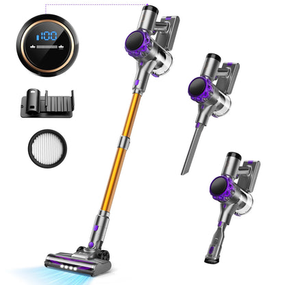 YISORA Cordless Vacuum Cleaner, 28Kpa 55Mins Running Time Wireless Vacuum Cleaner with Touchscreen for Pet Hair, Carpet