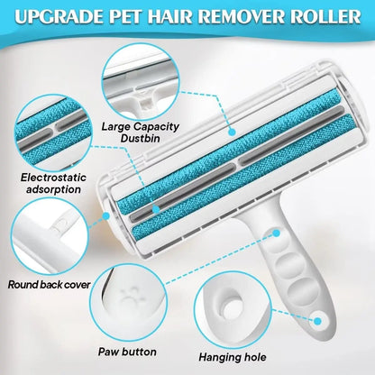 Pet Hair Remover Roller-Cat and Dog Hair Remover for Couch, Carpet,Clothing,Bedding - Portable, Multi-Surface Fur Removal Tool