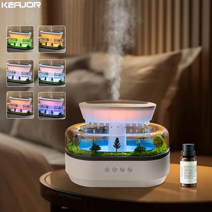 Aroma Humidifier Raindrop Air Humidifier Colorful Light White Noise Essemtial Oil Diffuser Home Ultrasonic Fragrance Diffuser