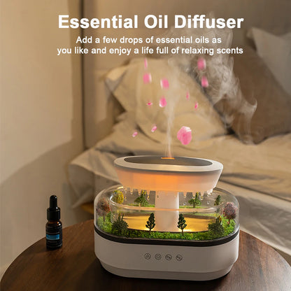 Aroma Humidifier Raindrop Air Humidifier Colorful Light White Noise Essemtial Oil Diffuser Home Ultrasonic Fragrance Diffuser