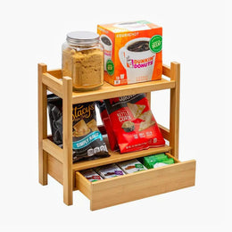 Modern Wooden Kitchen Rack with Storage Box-IEKS14