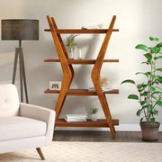 Premium Mahogany Wooden Geometric Bookshelf- IEBS66