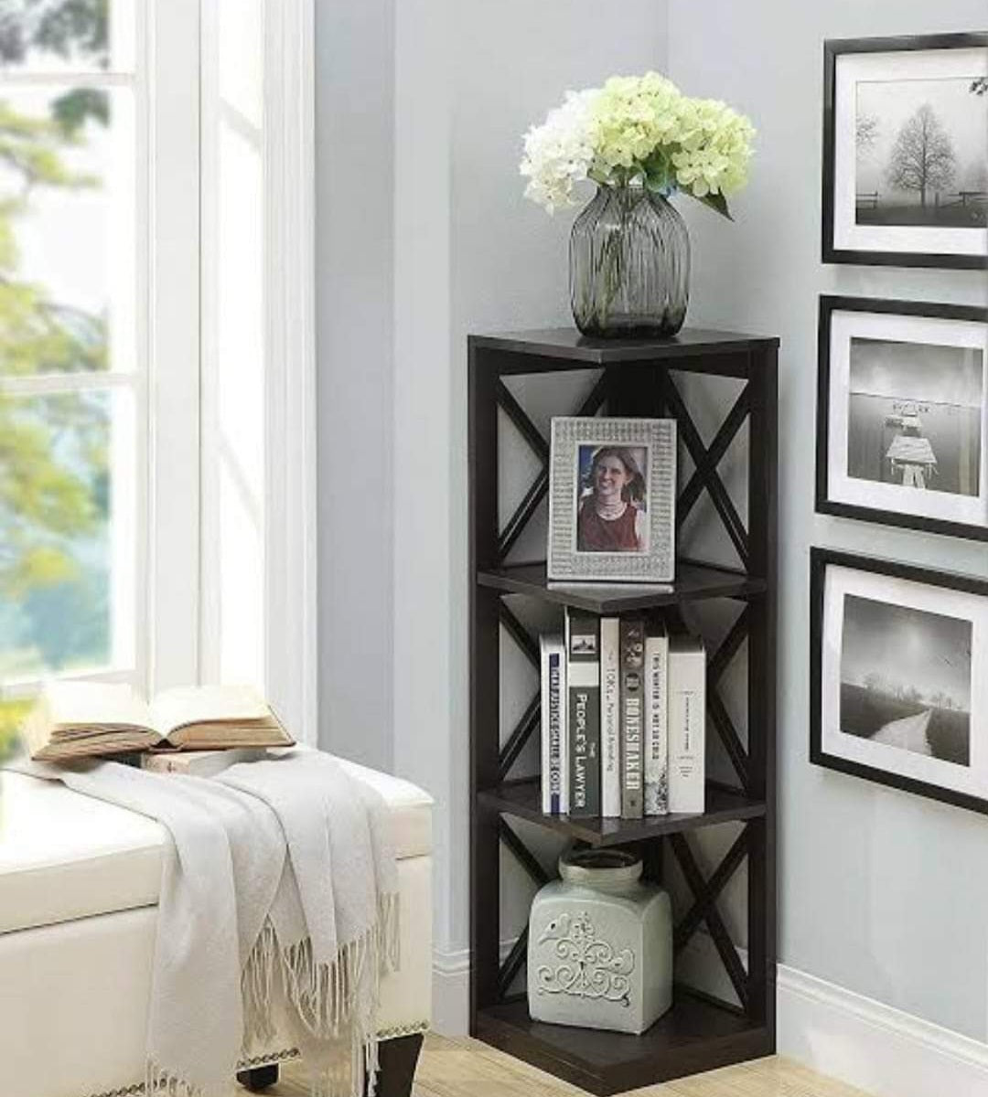 Premium Wooden Corner Shelf-Functional Decor-IECS05