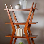Premium Mahogany Wooden Geometric Bookshelf- IEBS66