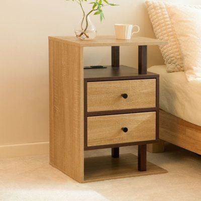 Unique Wooden Bedside Table-IEBST15