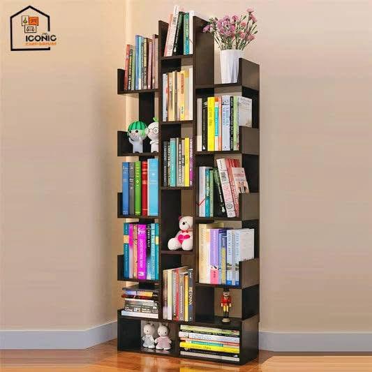 Big Size L Shape Wooden Bookshelf