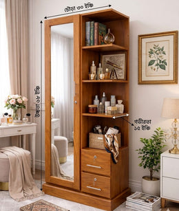 Modern Mirror Wardrobe with a Built-in Dressing Table-IESDA14