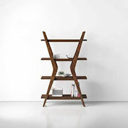 Premium Mahogany Wooden Geometric Bookshelf- IEBS66