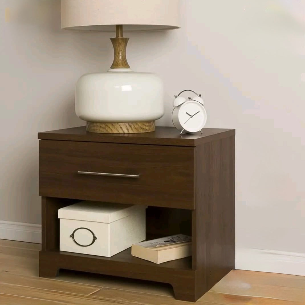 Chic Wooden Bedside Table। Stylish, Space- Saving Nightsatnd for any Room-IEBST11