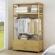 Modern Wooden Garments Stand  with Drawers-IECSM11