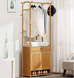 Wooden Cloth Stand- Modern Space Saving Design-IECSM09