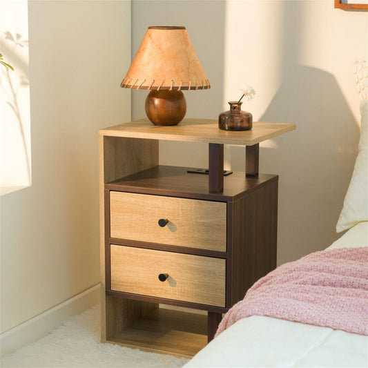 Unique Wooden Bedside Table-IEBST15