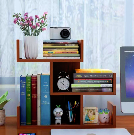 Tabletop Mini L-shaped Bookshelf