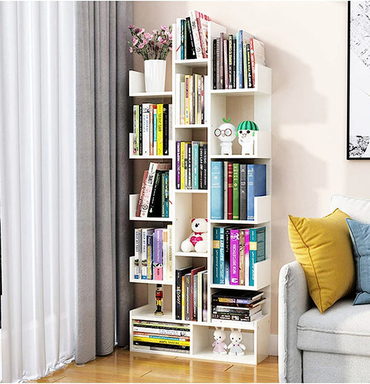 Wooden L-shaped Bookshelf