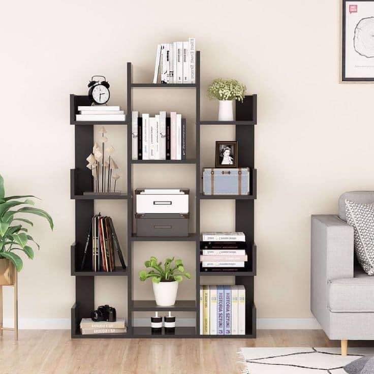 Large L-shaped Wooden Bookshelf।Perfect for Books amd Decor