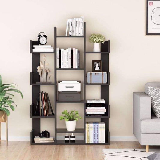 Large L-shaped Wooden Bookshelf।Perfect for Books amd Decor