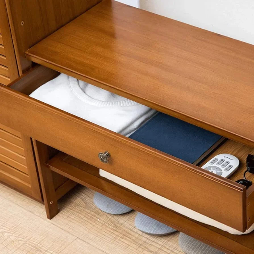 Wooden Bedroom Closet Storage Organizer – Durable Wooden Clothes Stand (Alna) for Efficient Storage