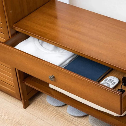 Wooden Bedroom Closet Storage Organizer – Durable Wooden Clothes Stand (Alna) for Efficient Storage